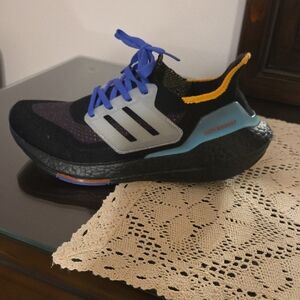 Adidas Kids Black and Blue Sneakers